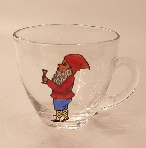 Glögglas handmålad tomte