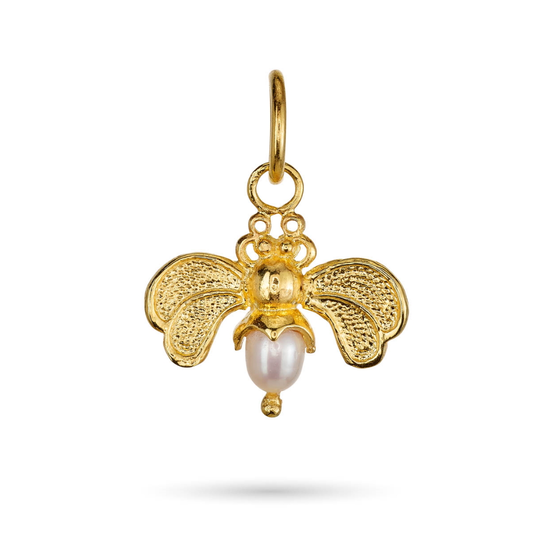 Waxing Poetic Honeypearl Bee berlock guld Smycken Silver Design