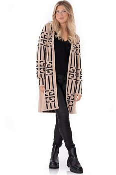 DENISE CARDIGAN GOLDEN SAND/BLACK