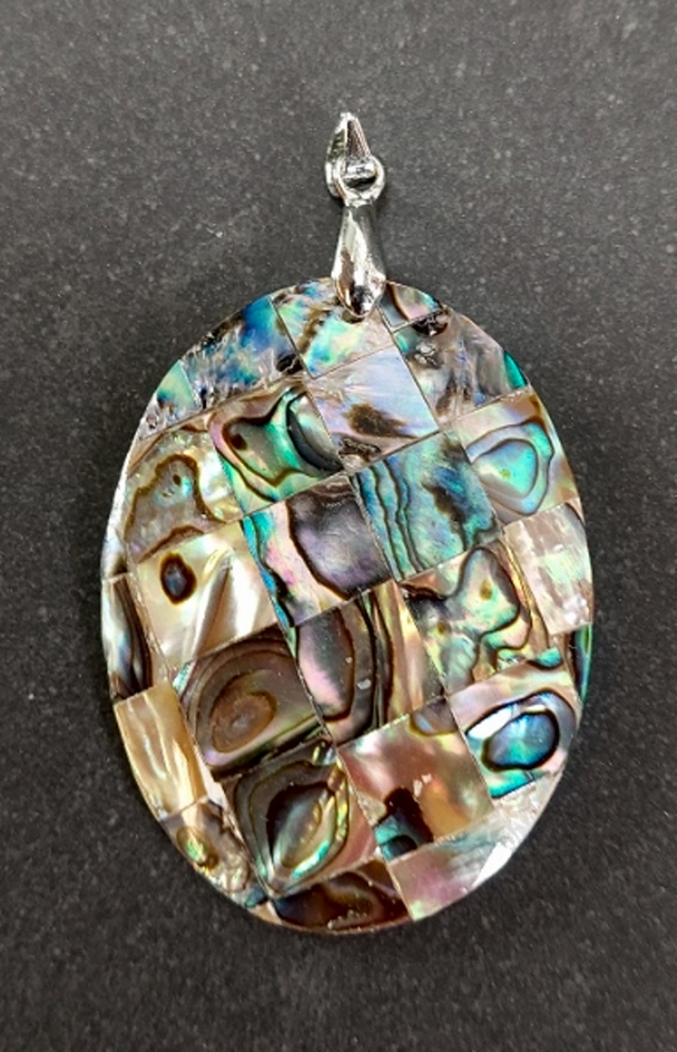 Abalone (Paua) Snäcka Hänge med Mosaik Mönster