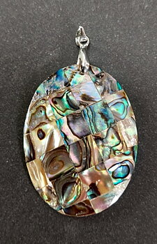 Abalone (Paua) Snäcka Hänge med Mosaik Mönster