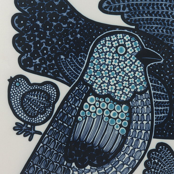 Raija Uosikkinen (Arabia 1970s) Blue Birds Wall Plaque 30 cm