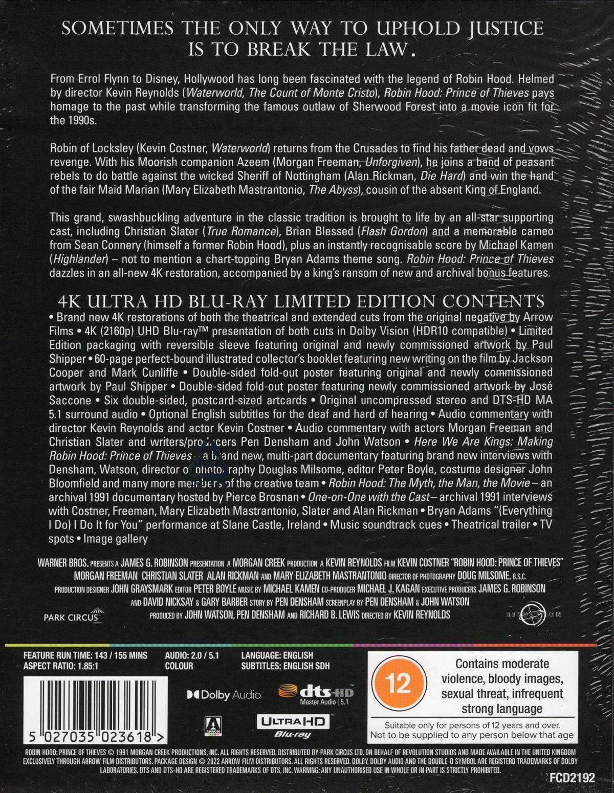 Robin Hood - Prince of Thieves (Limited Edition) (ej svensk text) (4K Ultra HD) - 2