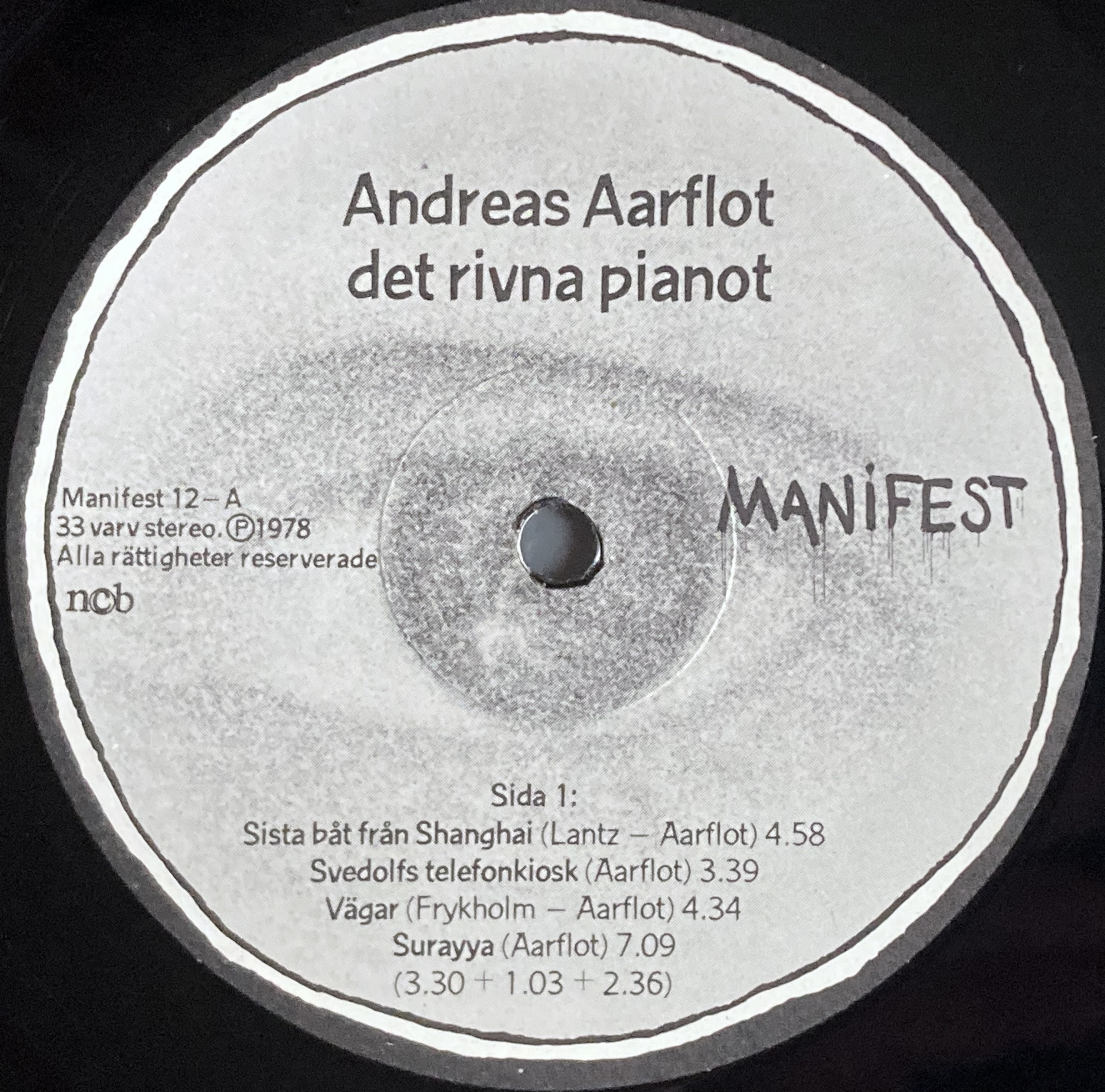 ANDREAS AARFLOT - Det rivna pianot Swe-orig LP 1978 - 3