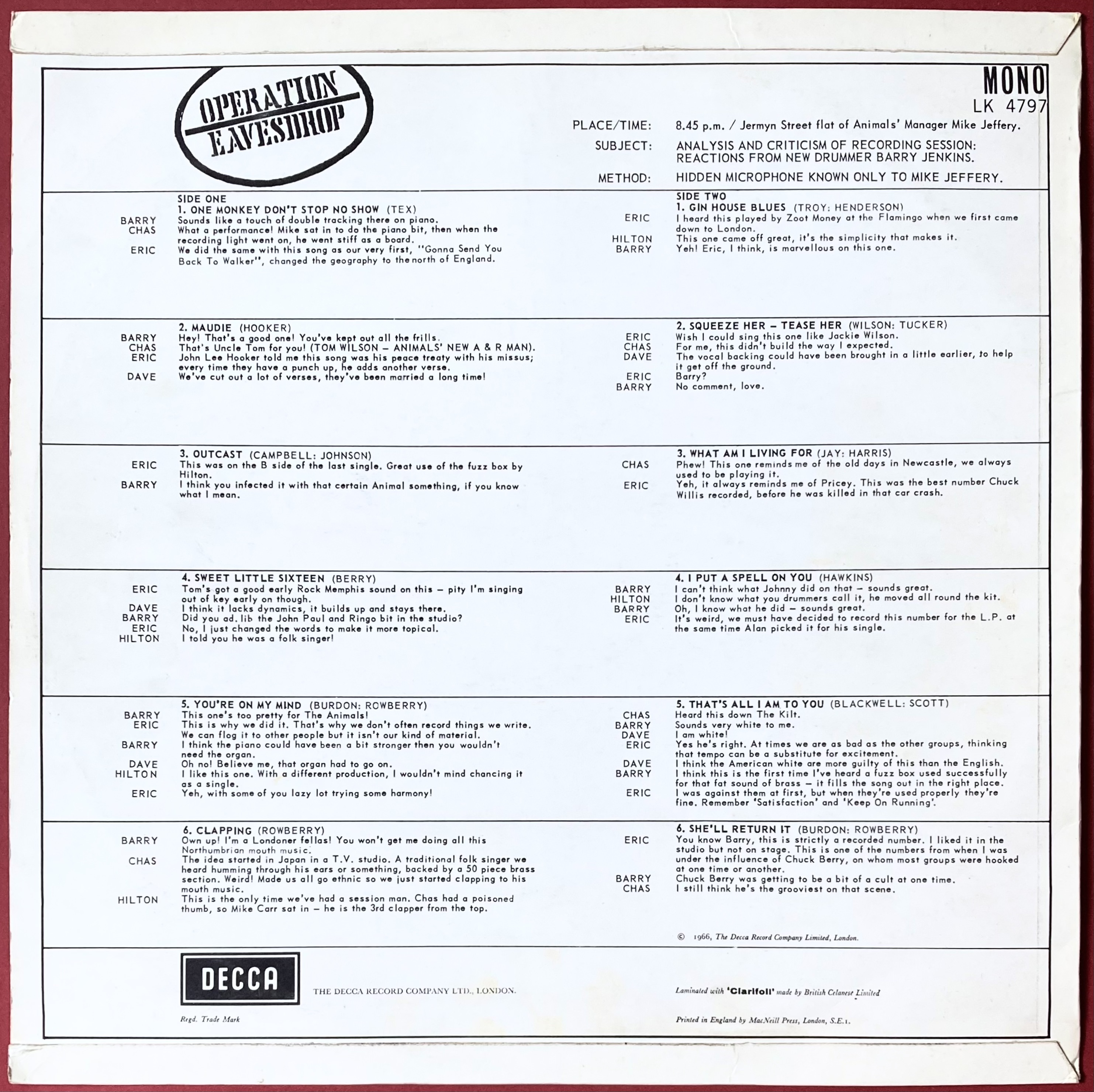 ANIMALS - Animalisms UK-orig LP 1966 - 3