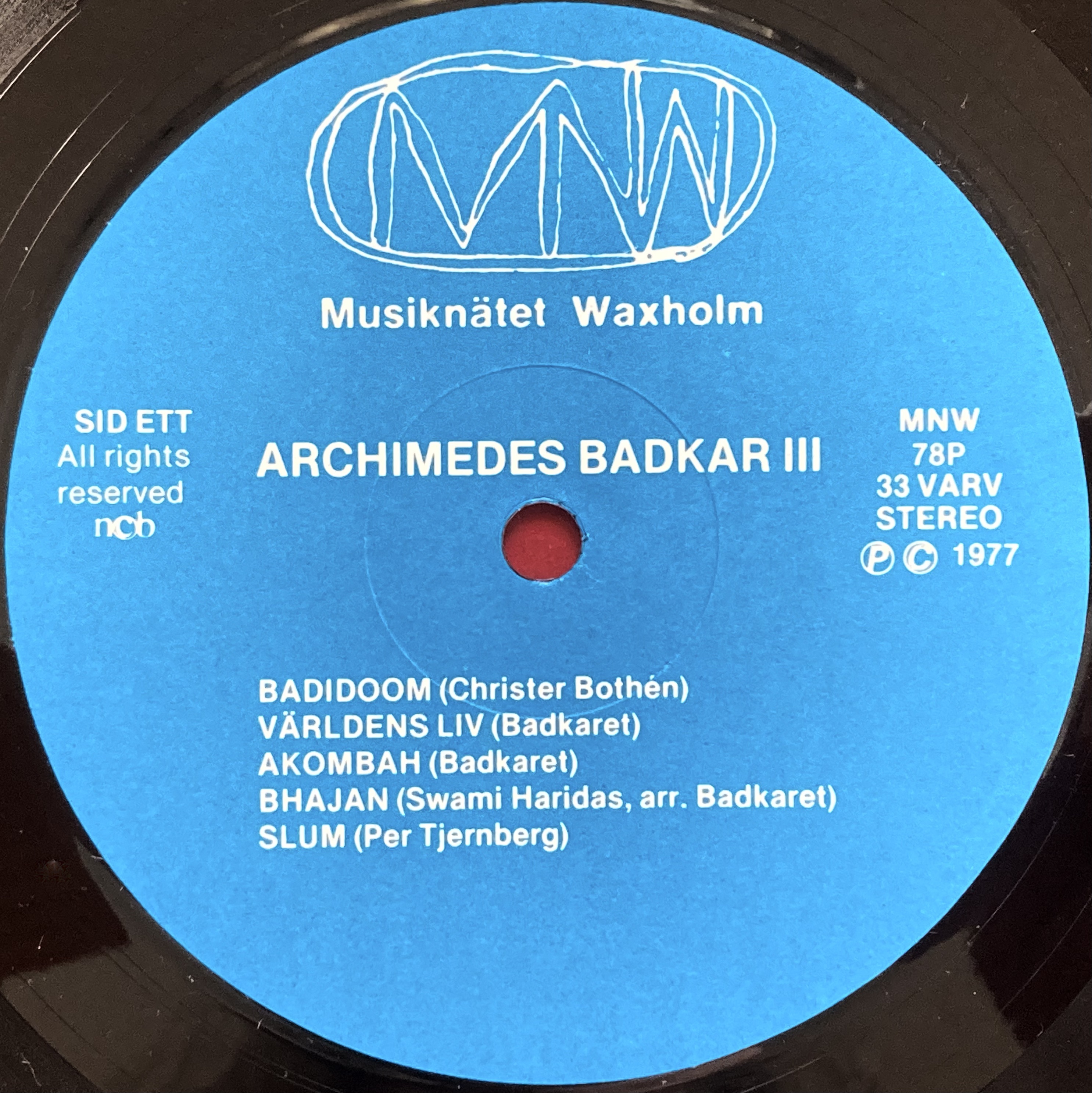 ARCHIMEDES BADKAR - Tre Swe-orig LP 1977 - 4