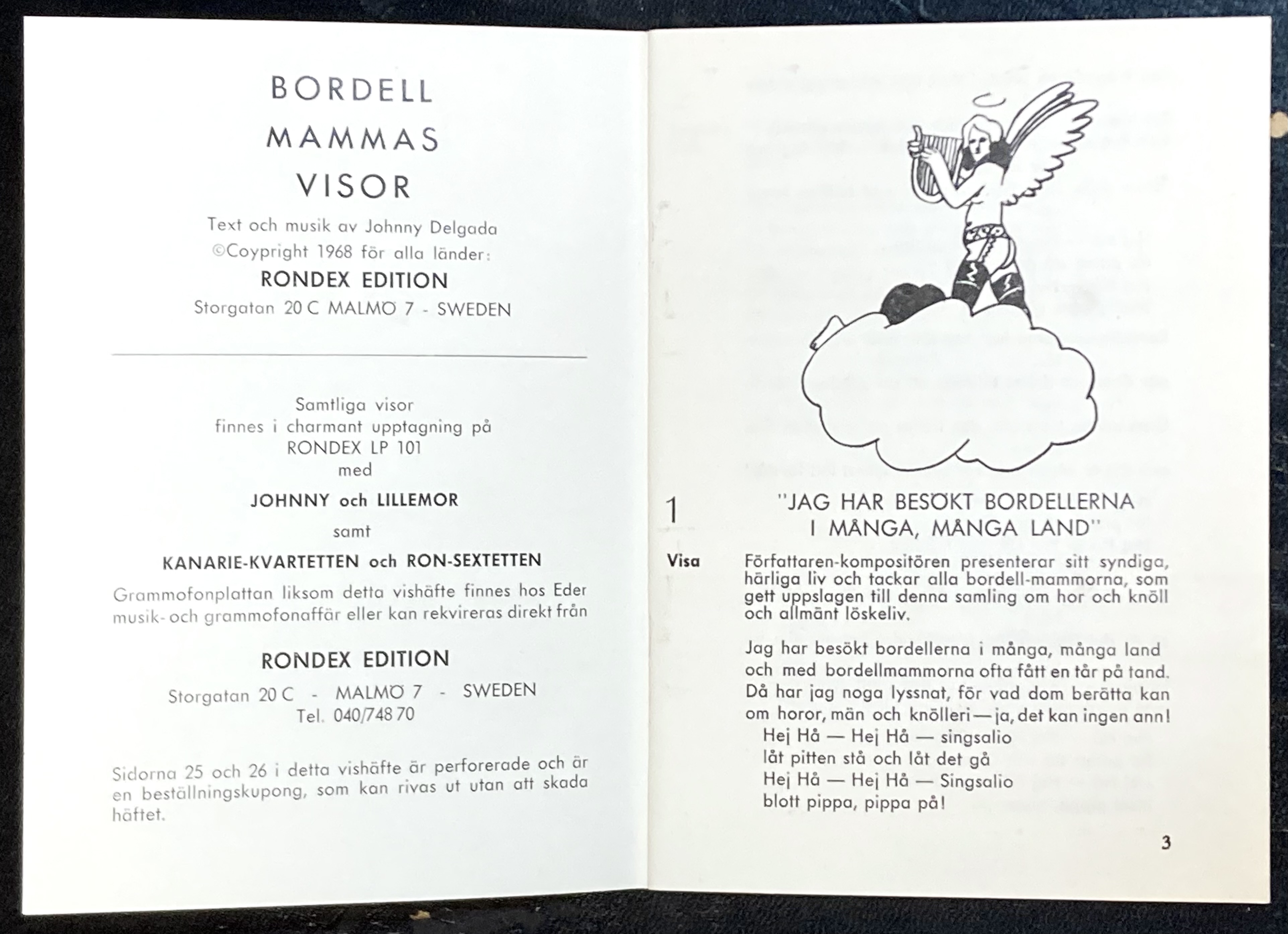 BORDELL MAMMAS VISOR - Swe-orig 1969 TESTPRESS LP + Häfte - 6