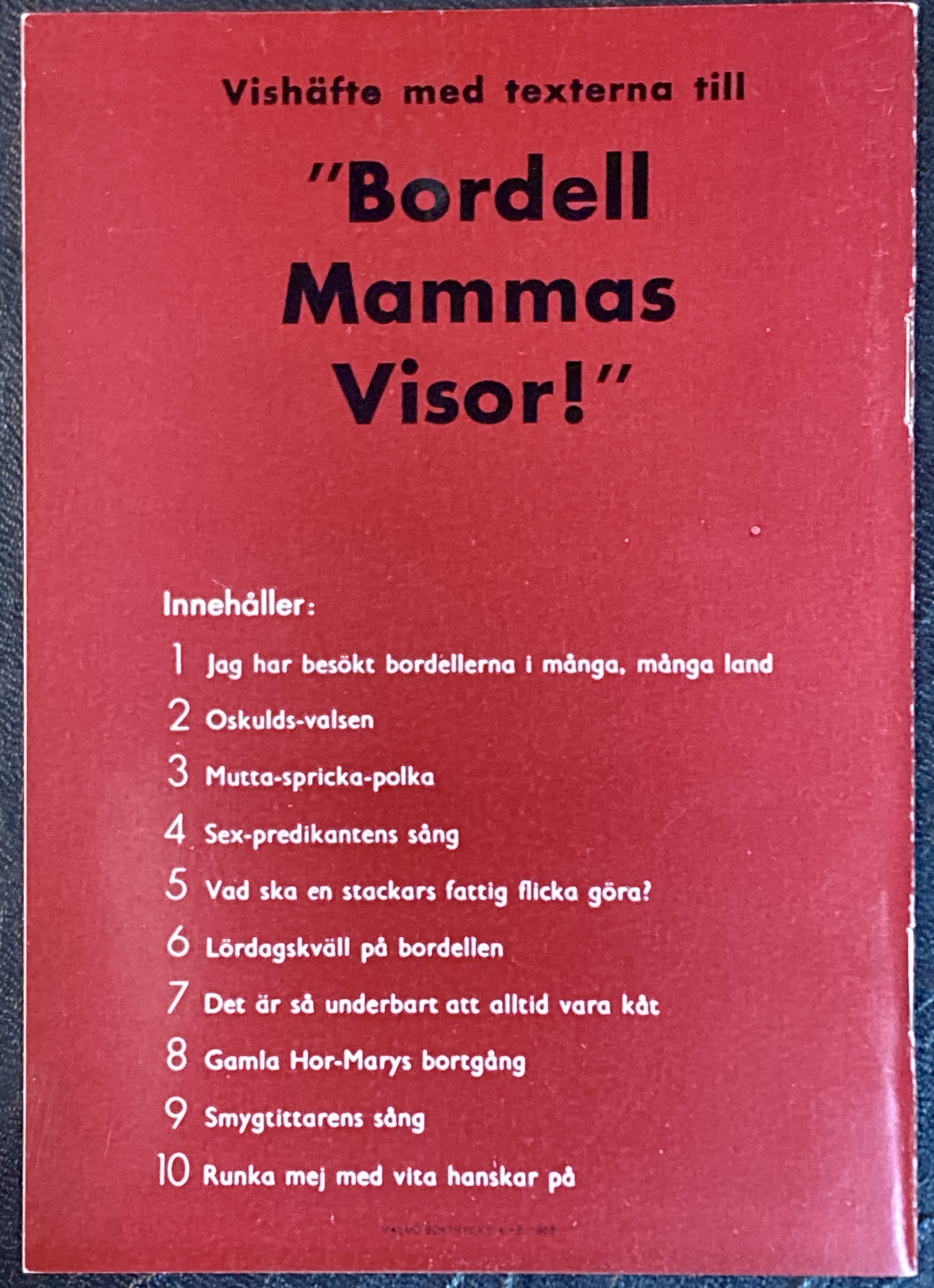 BORDELL MAMMAS VISOR - Swe-orig 1969 TESTPRESS LP + Häfte - 5