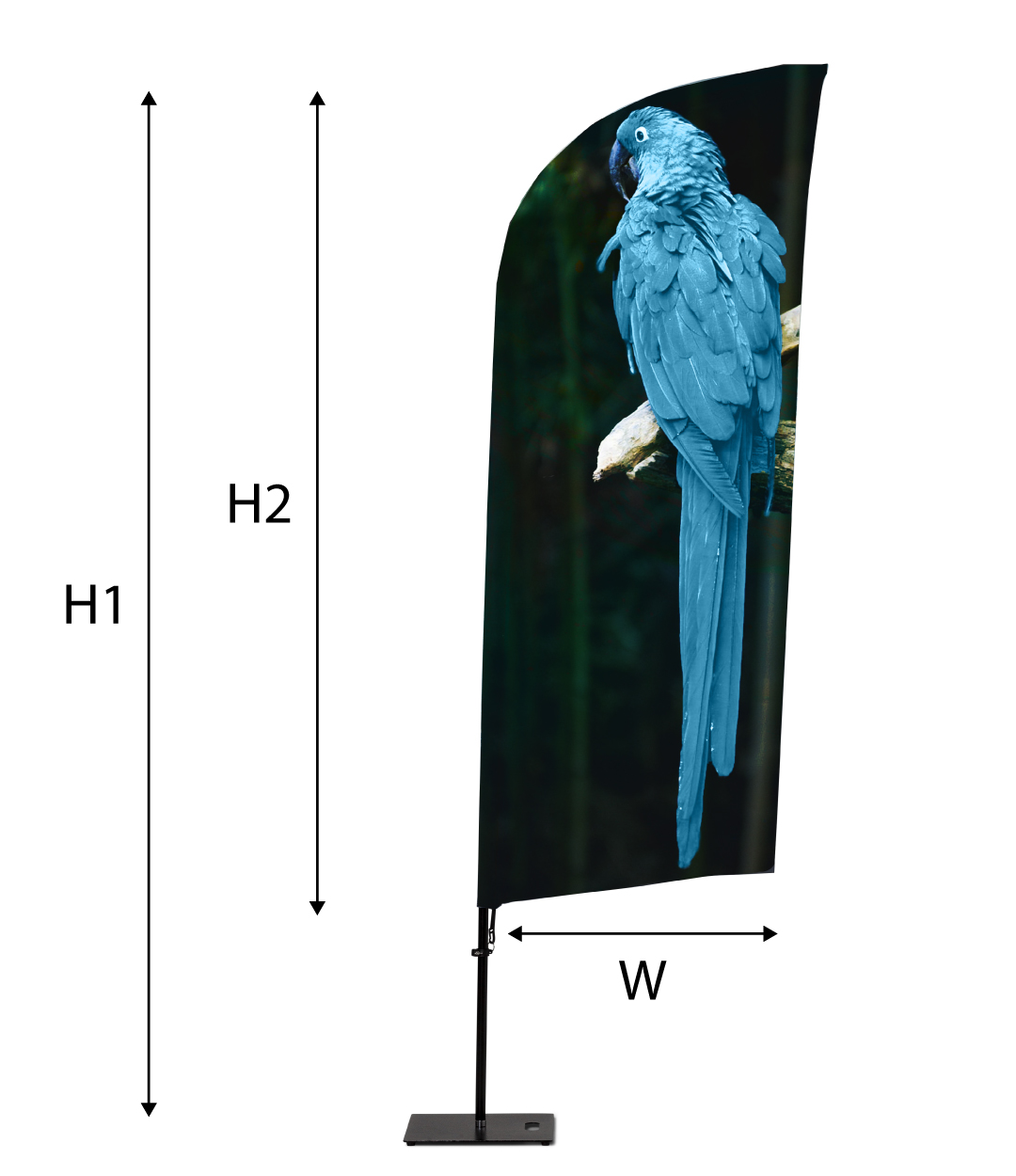 Beachflagga Alu WIND, H192 CM - 2