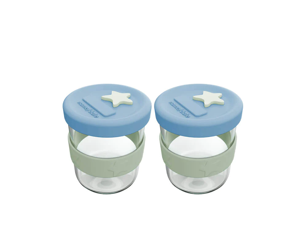 Cherub Baby Matburk Glas/Silikon 2x180 ml - Cerulean and Sage
