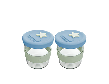 Cherub Baby Matburk Glas/Silikon 2x180 ml - Cerulean and Sage