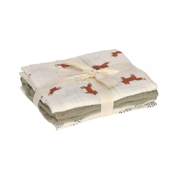 Lässig Swaddle & Burp Blanket M Little Forest Fox - 3