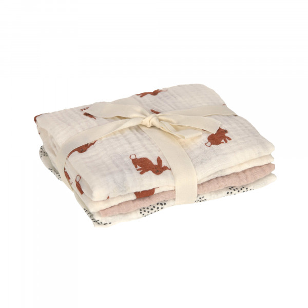 Lässig Swaddle & Burp Blanket M Little Forest Rabbit - 3