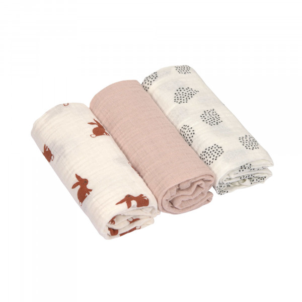 Lässig Swaddle & Burp Blanket M Little Forest Rabbit - 12