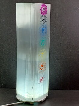 Chakra Selenit Lampa med USB led lampa med sladd