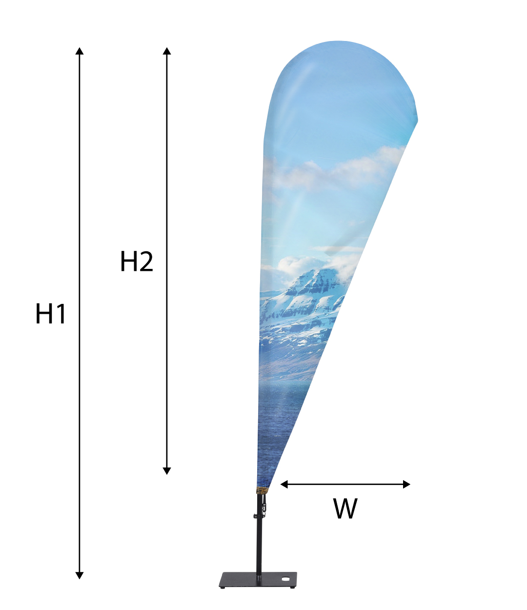 Beachflagga Alu DROP, H225 CM - 2