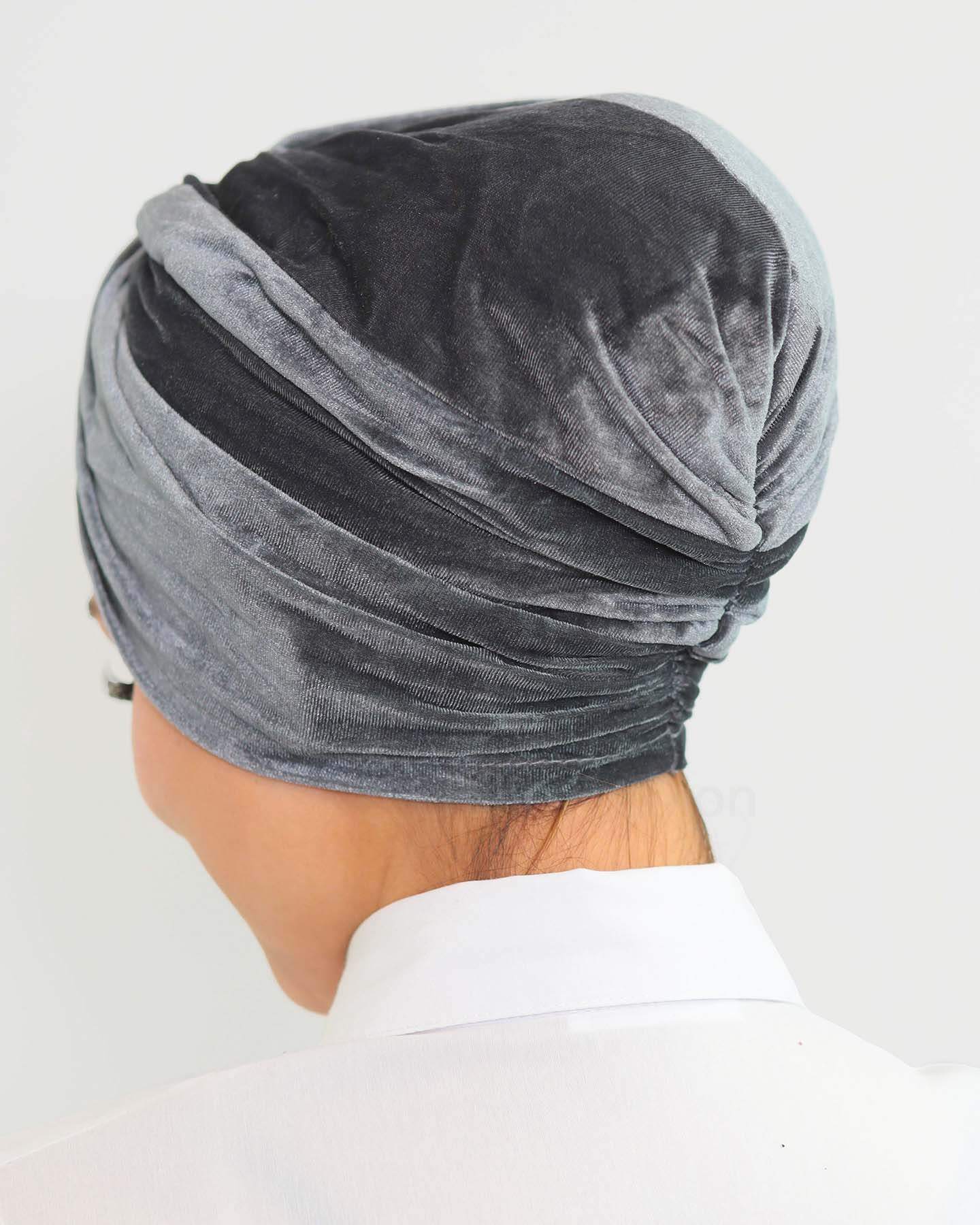 Turban - Adelya Velvet - Grå - 3