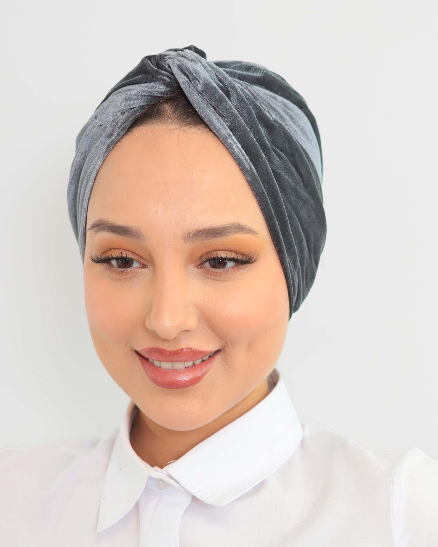 Turban - Adelya Velvet - Grå