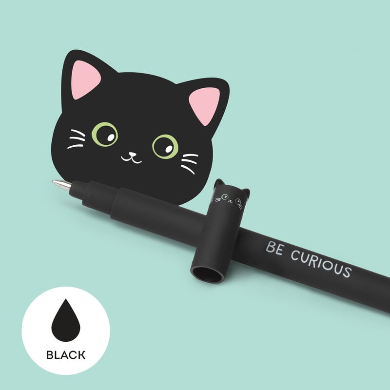 Gel pen with erasable ink, Black - Cat