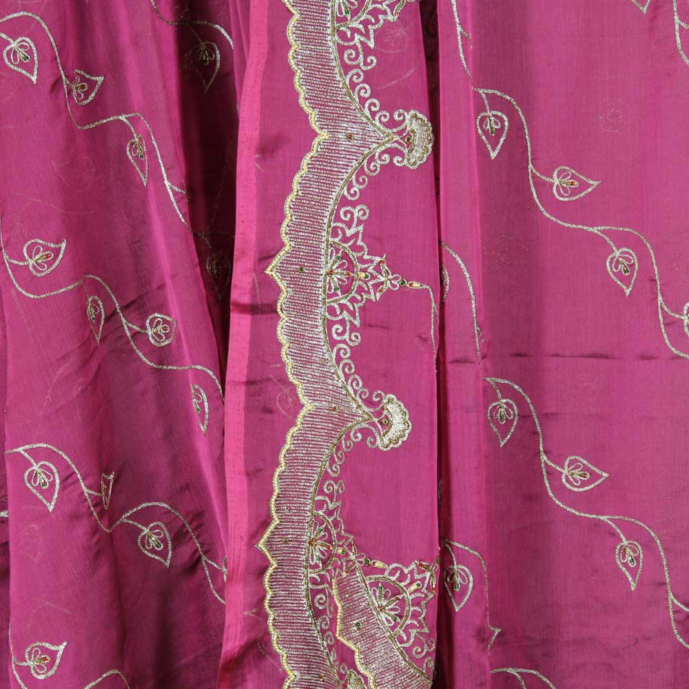 Mörkt Cerise Rajastani Sari - 4