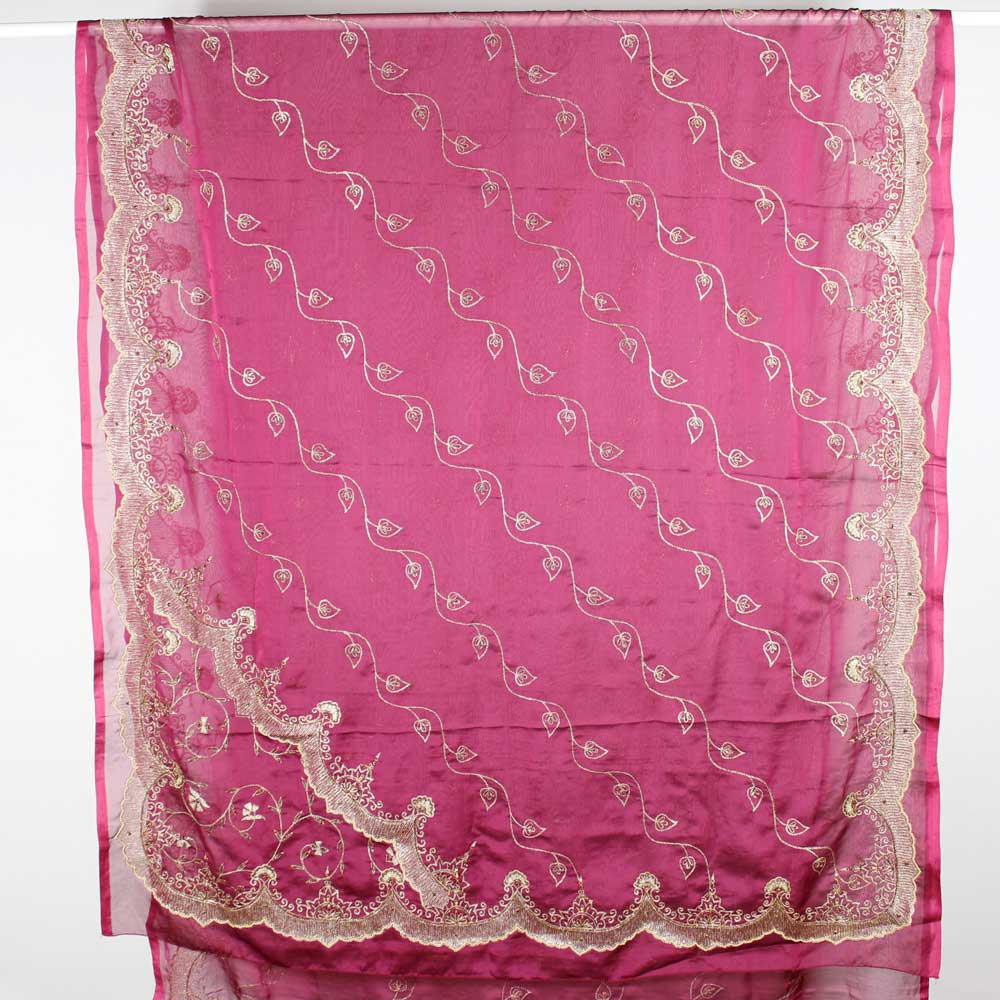 Mörkt Cerise Rajastani Sari - 3