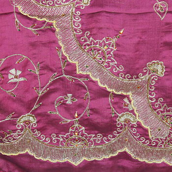 Mörkt Cerise Rajastani Sari