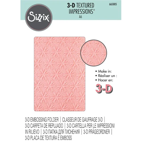  Sizzix 3-D Textured Impressions Embossing Folder - Geometric Flowers