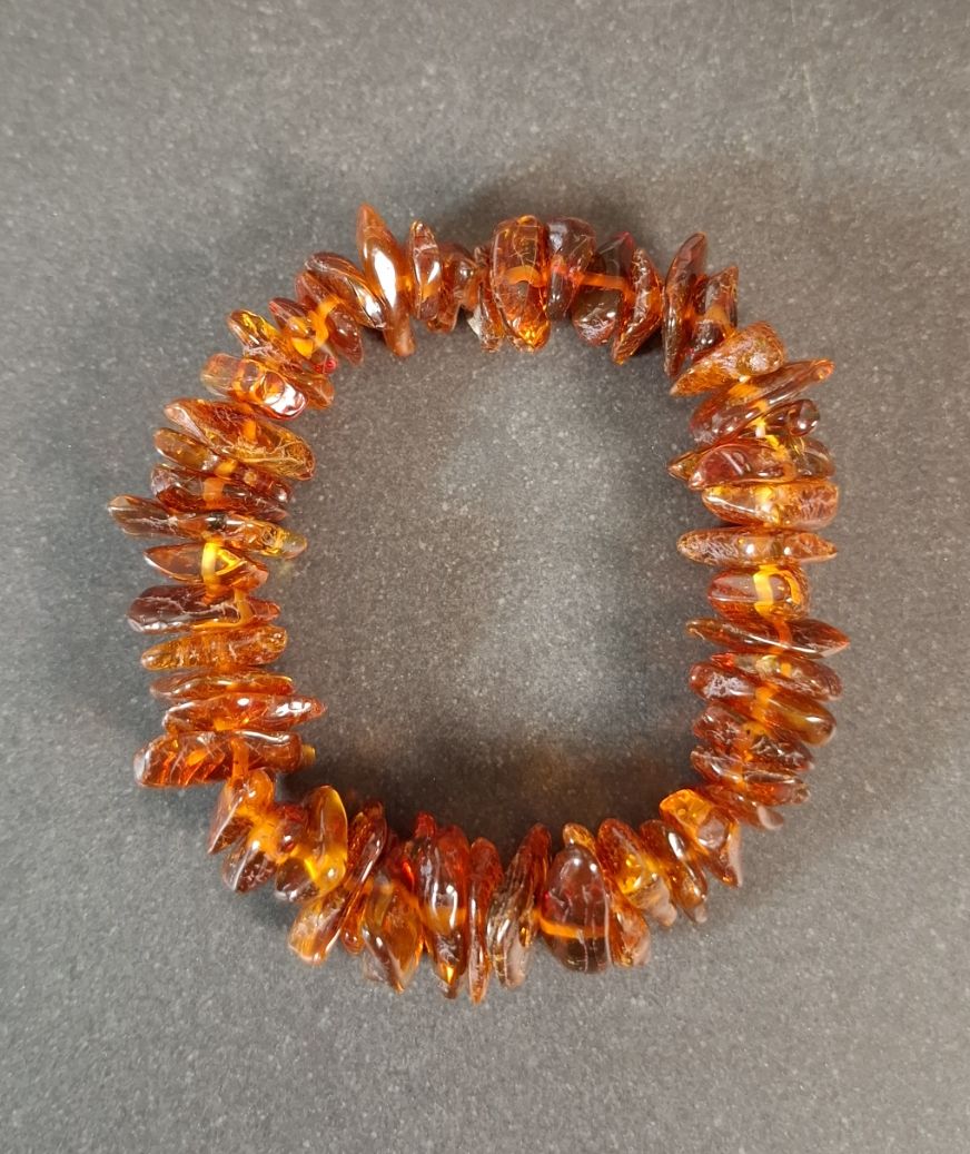 Bärnsten Chip Armband - Brun - 2