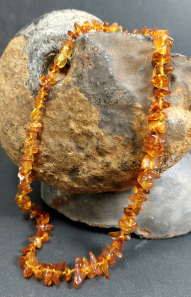 Brun Bärnsten Halsband med skruv lås