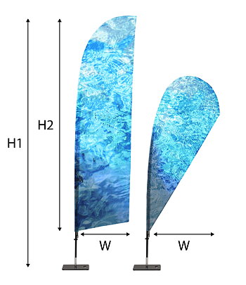 Beachflagga Fiber DROP/WIND, Small H171-196cm