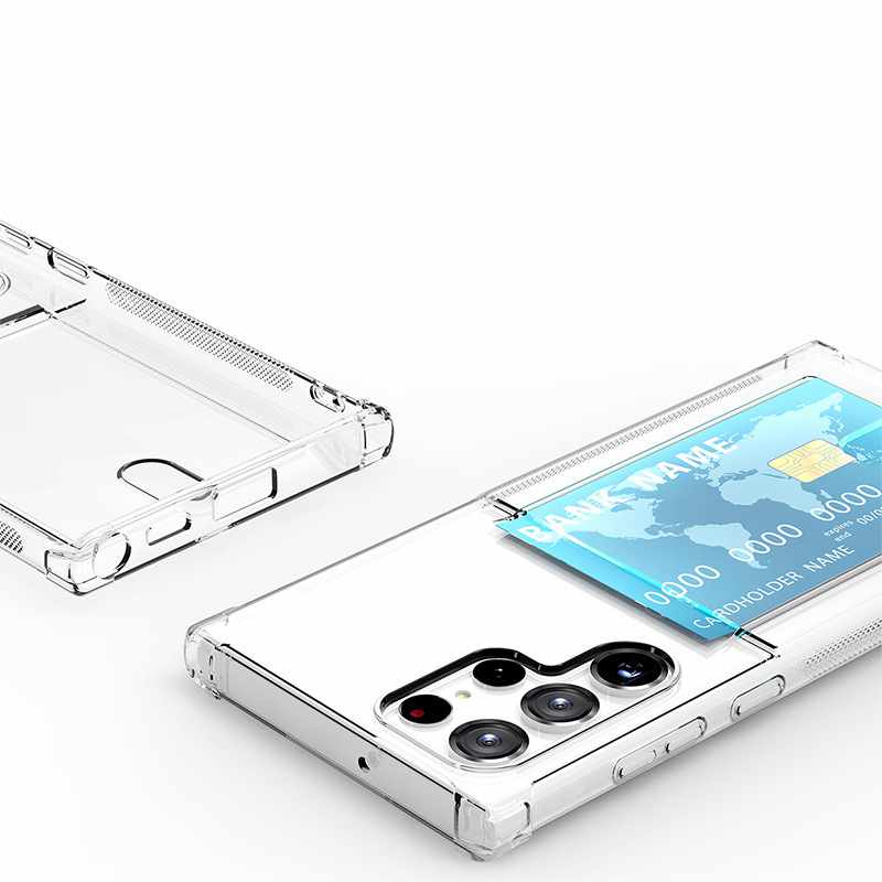 Samsung Galaxy S22 Ultra - Transparent Skal med Kortfack - 3