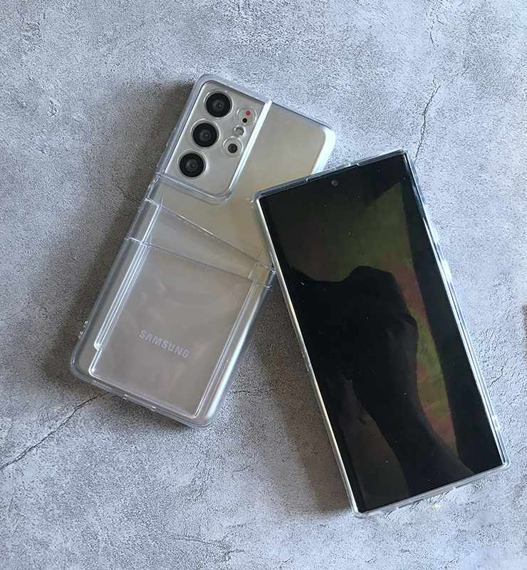 Samsung Galaxy S20 Ultra - Transparent Skal Dubbel Kortfack