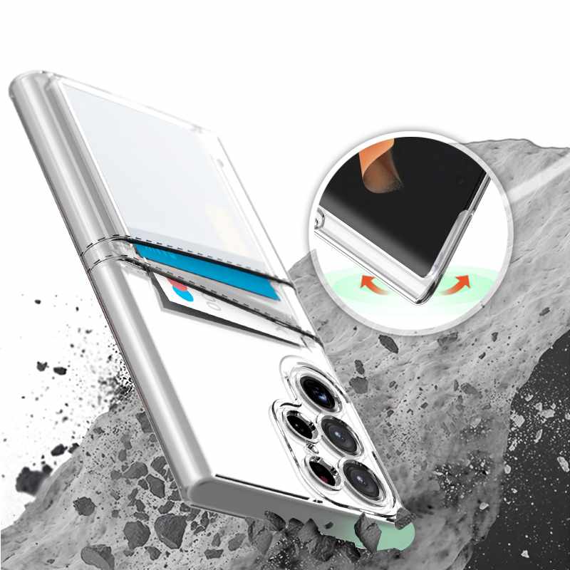 Samsung Galaxy S22 Ultra - Transparent Case Double Card Slot - 5