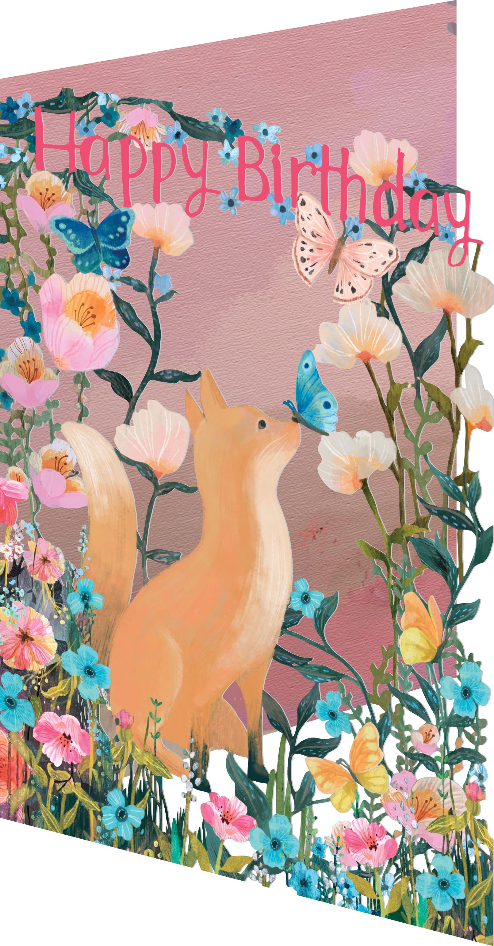 Fox and Butterfly Lasercut Card
