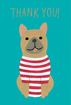 Dog in Red Stripes Petite Card