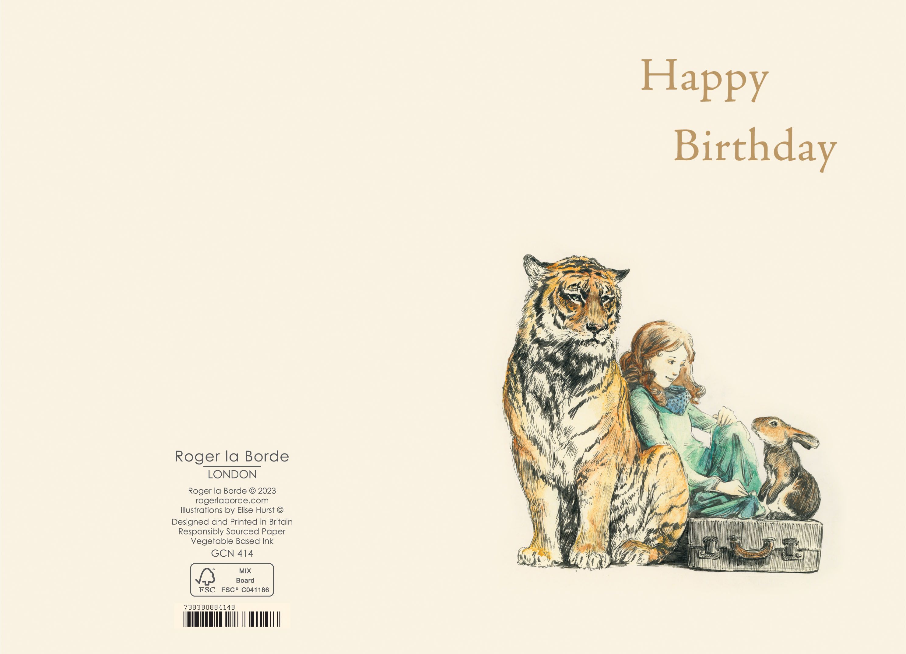 Tiger, Girl, Rabbit Petite Card - 3