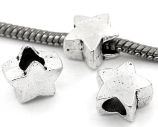 Pärla / hänge - Stjärna antiksilver