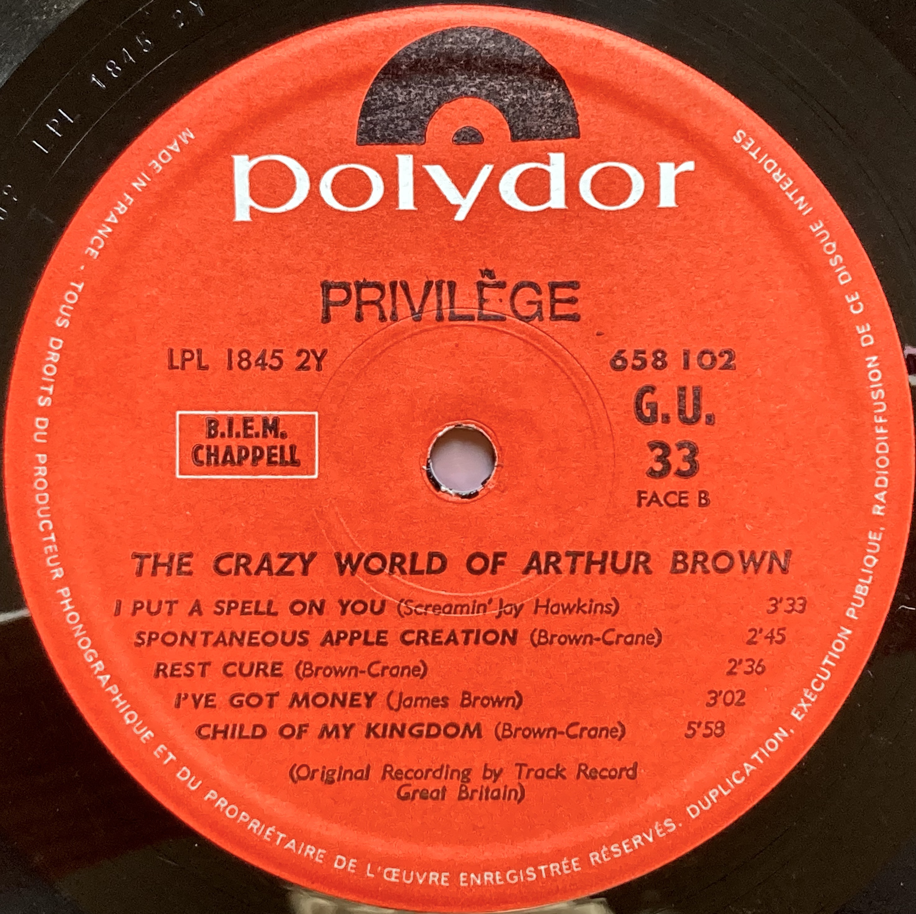 CRAZY WORLD OF ARTHUR BROWN - Revisited Fransk-orig LP 1968 - 6