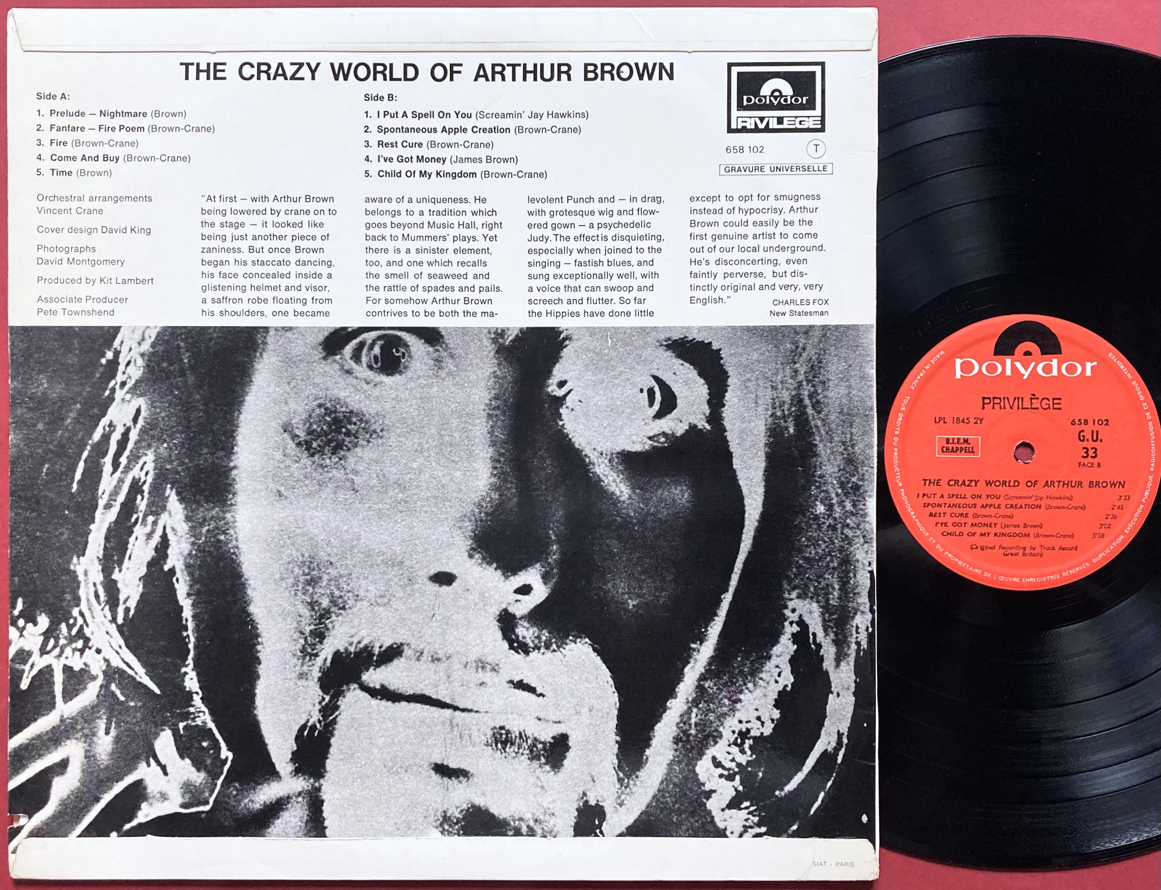 CRAZY WORLD OF ARTHUR BROWN - Revisited Fransk-orig LP 1968 - 2