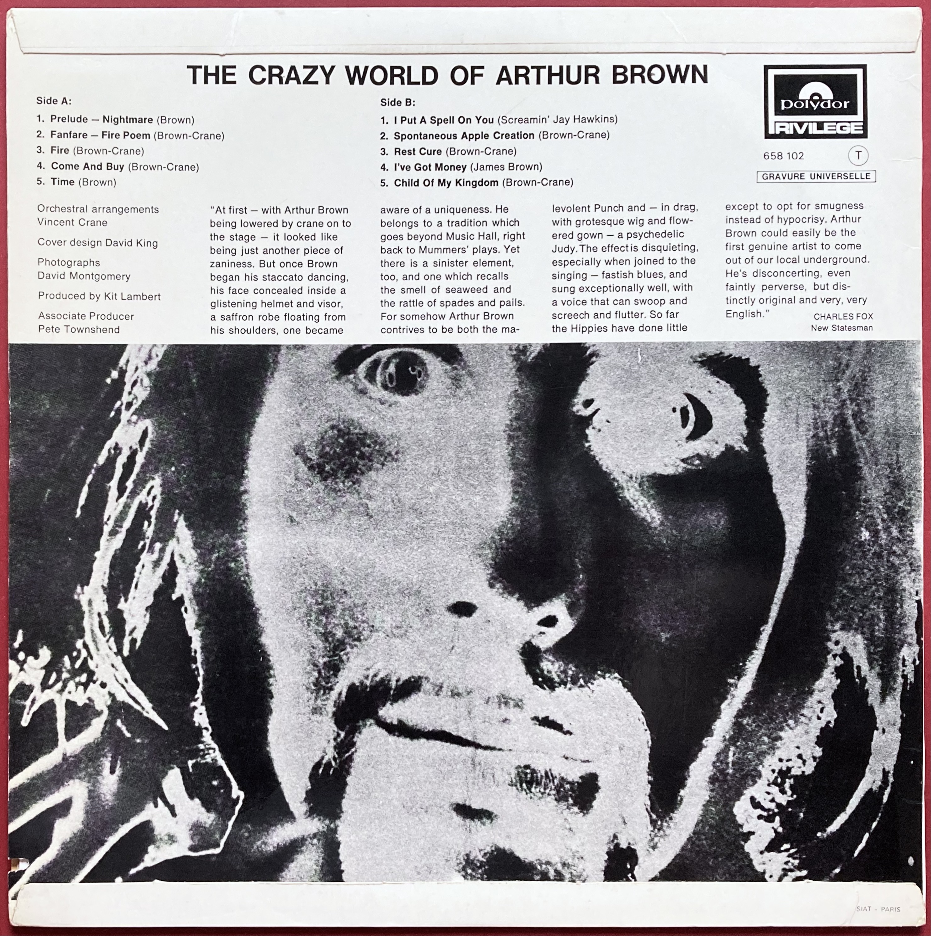 CRAZY WORLD OF ARTHUR BROWN - Revisited Fransk-orig LP 1968 - 4
