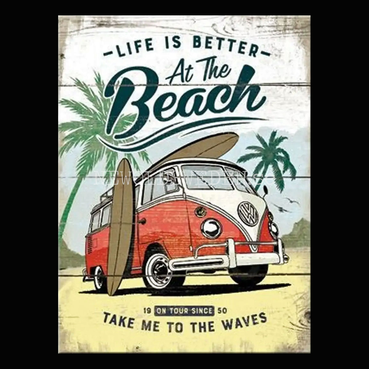VW Volkswagen Bulli Life Is Better At The Beach Magnet Magnet 6 x 8 cm Nostalgic Art