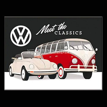 VW Volkswagen Meet The Classics Magnet 6 x 8 cm Nostalgic Art