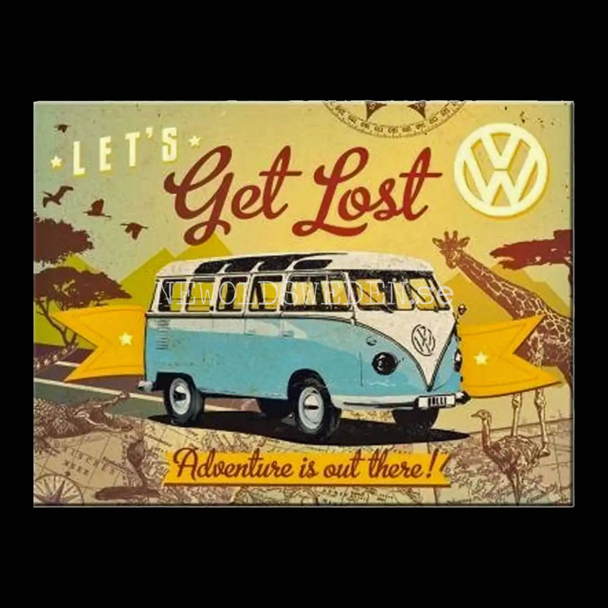 VW Volkswagen Bulli - Let'S Get Lo-pack Magnet 6 x 8 cm Nostalgic Art