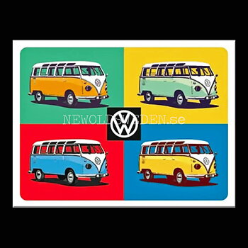 VW Volkswagen Bulli Pop Art Magnet 6 x 8 cm Nostalgic Art
