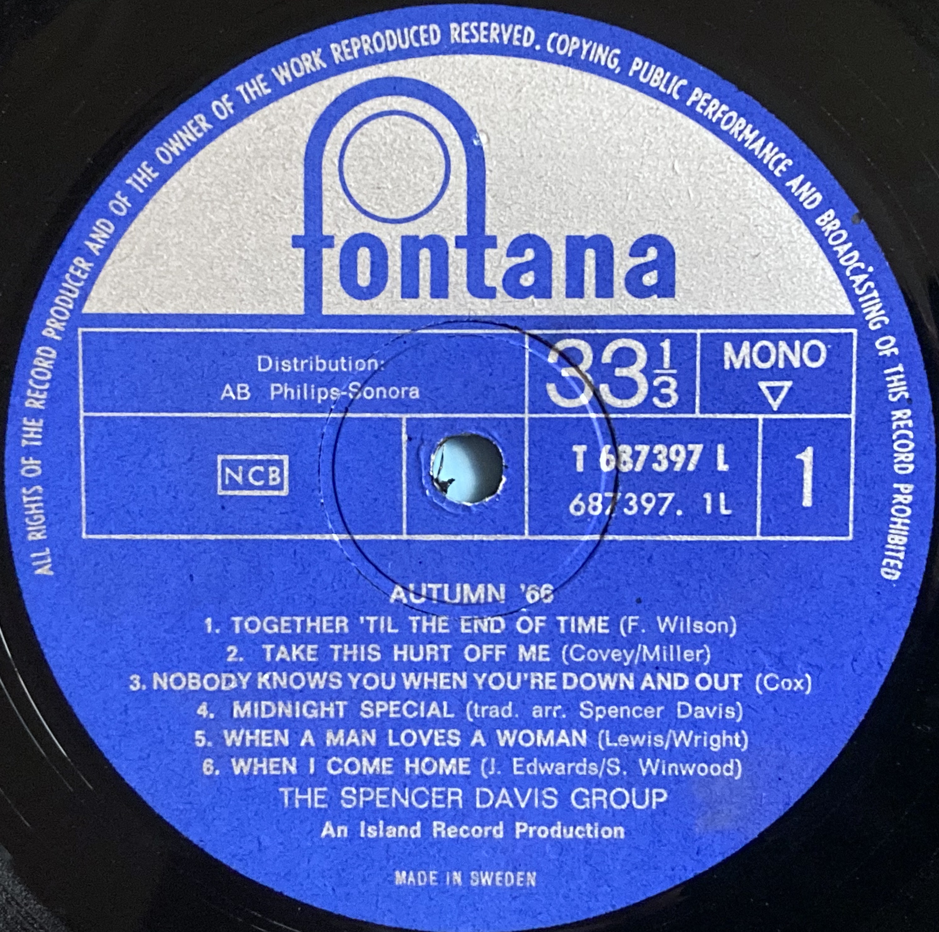 SPENCER DAVIS GROUP - Autumn ´66 Swe-orig LP 1966 - 4