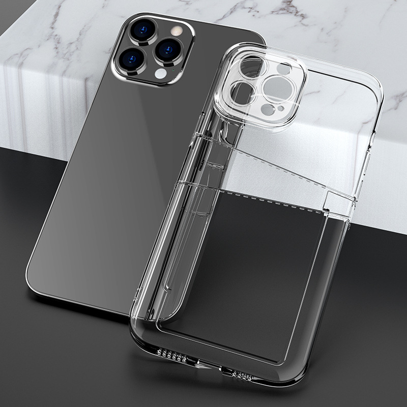 iPhone 14 Pro - Transparent Skal Dubbel Kortfack - 2