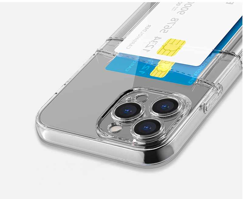 iPhone 14 Plus - Transparent Skal Dubbel Kortfack - 3