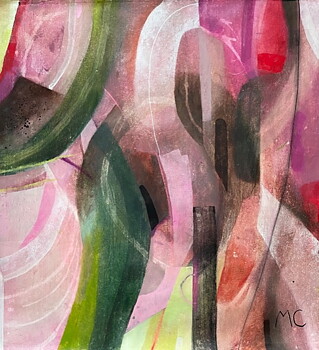 "Le Jardin Rose" tavla akryl orginal