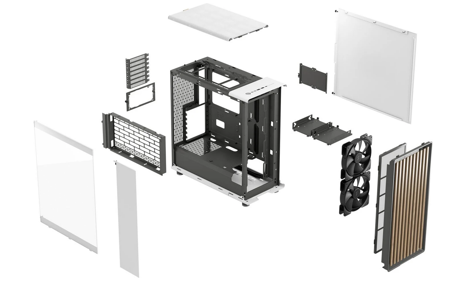 Fractal Design North, Chalk White, Oak, Tempered Glass, ATX - 6