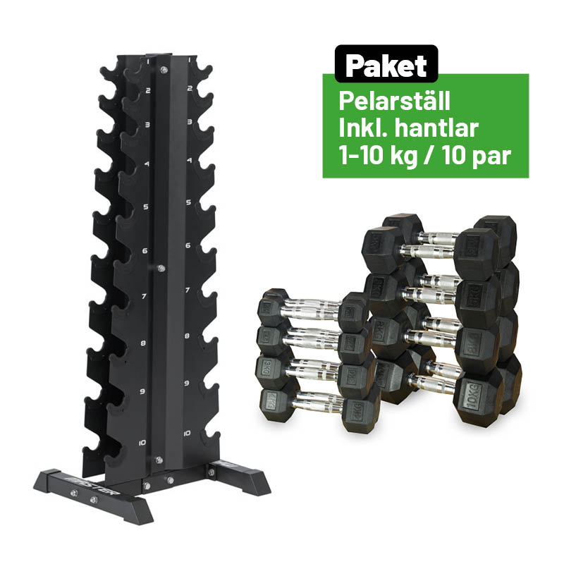 Master Hantelsats 1-10 kg/10 par (med ställ)
